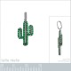 Pendentif Cactus en Argent 925 rhodié et Oxydes Zirconium verts