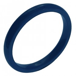 Bague Anneau 3mm en céramique bleue