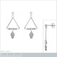 Boucles d'oreilles en Argent 925 rhodié et Oxydes Zirconium