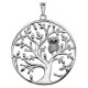 Pendentif Hibou Arbre de Vie en Argent 925 rhodié et Oxydes Zirconium