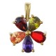 Pendentif Fleur Plaqué or 18 carats et Oxydes de Zirconium multicolores