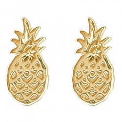 Boucles d'oreilles Ananas Plaqué Or 18 carats