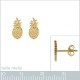 Boucles d'oreilles Ananas Plaqué Or 18 carats