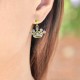 Boucles d'oreilles Couronne Plaqué Or 18 carats et Oxydes Zirconium