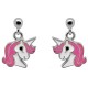 Boucles d'oreilles Licorne en Argent 925 rhodié