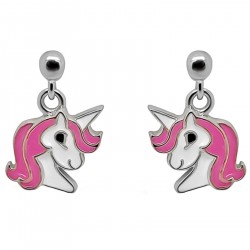 Boucles d'oreilles Licorne en Argent 925 rhodié