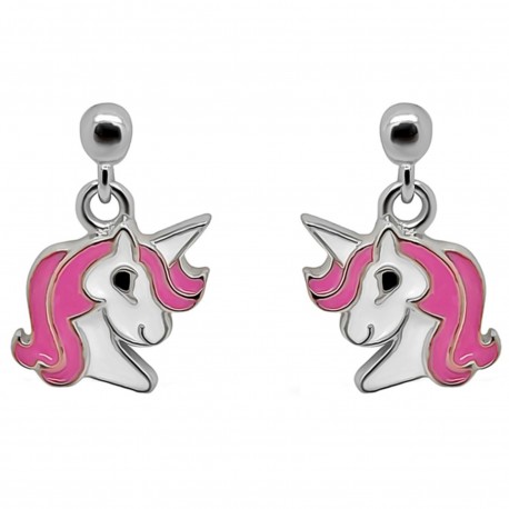 Boucles d'oreilles Licorne en Argent 925 rhodié