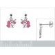 Boucles d'oreilles Licorne en Argent 925 rhodié