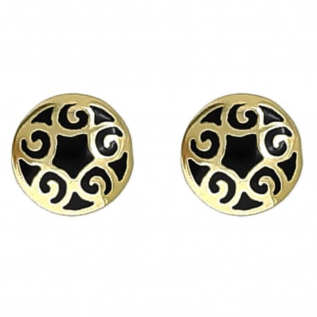 Boucles d'oreilles Plaqué Or 18 carats et Résine