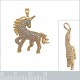 Pendentif Licorne Plaqué or 18 carats et Oxydes de Zirconium