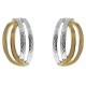 Boucles d'oreilles Plaqué Or 18 carats bicolore