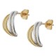 Boucles d'oreilles Plaqué Or 18 carats bicolore