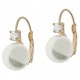 Boucles d'oreilles Plaqué Or 18 carats, Perle synthétique et Oxyde Zirconium
