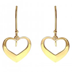 Boucles d'oreilles Coeur Plaqué Or 18 carats