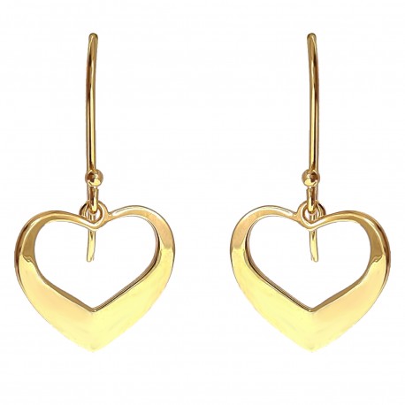 Boucles d'oreilles Coeur Plaqué Or 18 carats
