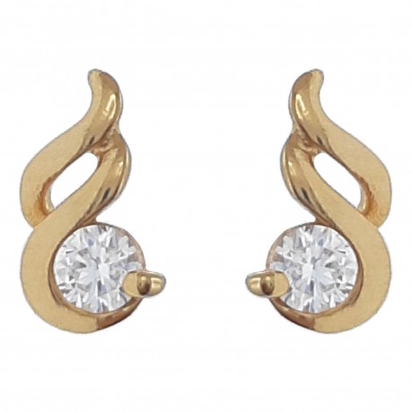 Boucles d'oreilles Plaqué Or 18 carats et Oxyde Zirconium