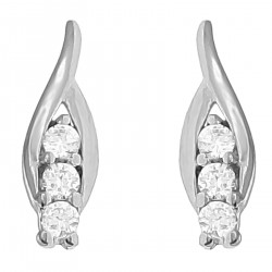 Boucles d'oreilles en Argent 925 rhodié et Oxydes Zirconium