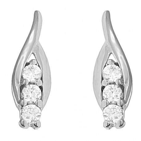 Boucles d'oreilles en Argent 925 rhodié et Oxydes Zirconium