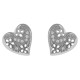 Boucles d'oreilles Coeur en Argent 925 rhodié et Oxydes Zirconium