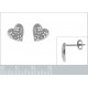 Boucles d'oreilles Coeur en Argent 925 rhodié et Oxydes Zirconium