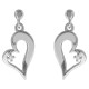 Boucles d'oreilles Coeur  en Argent 925 rhodié et Oxyde Zirconium