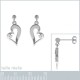 Boucles d'oreilles Coeur  en Argent 925 rhodié et Oxyde Zirconium