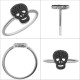 Bague en Argent 925 rhodié et Oxydes Zirconium noirs