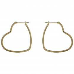 Boucles d'oreilles Coeur Plaqué Or 18 carats
