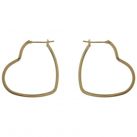 Boucles d'oreilles Coeur Plaqué Or 18 carats