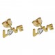 Boucles d'oreilles Love Plaqué Or 18 carats et Oxyde Zirconium