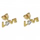 Boucles d'oreilles Love Plaqué Or 18 carats et Oxyde Zirconium