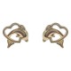 Boucles d'oreilles Coeur Dauphin Plaqué Or 18 carats