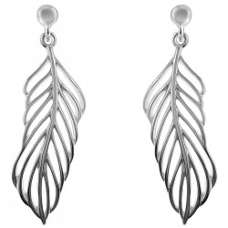 Boucles d'oreilles Plumes en Argent 925