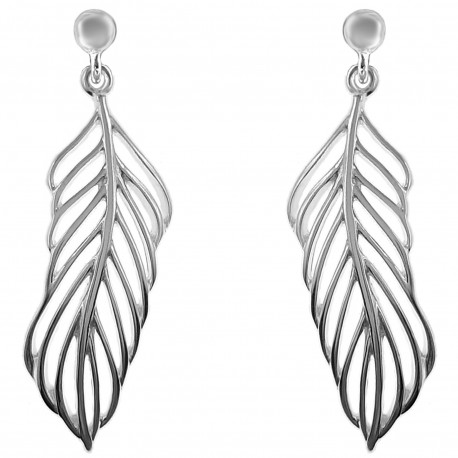 Boucles d'oreilles Plumes en Argent 925