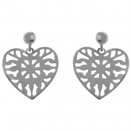 Boucles d'oreilles Coeur en Argent 925