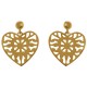Boucles d'oreilles Coeur Plaqué Or 18 carats
