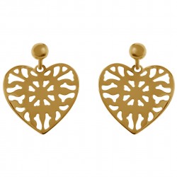 Boucles d'oreilles Coeur Plaqué Or 18 carats