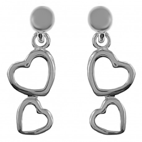 Boucles d'oreilles Coeurs en Argent 925