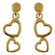 Boucles d'oreilles Coeurs Plaqué Or 18 carats