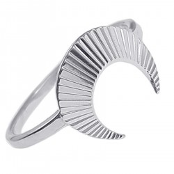 Bague Lune en Argent 925 rhodié