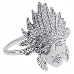 Bague Indien en Argent 925 rhodié