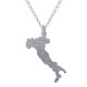 Pendentif carte Italie en Argent 925