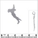 Pendentif carte Italie en Argent 925