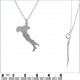 Pendentif carte Italie en Argent 925