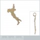 Pendentif carte Italie Plaqué Or 18 carats