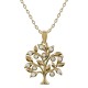 Pendentif Arbre de Vie Plaqué or 18 carats et Oxydes de Zirconium