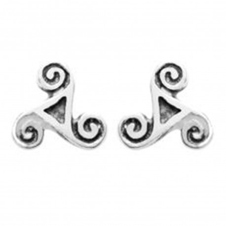 Boucles d'oreilles Triskel en Argent 925 vieilli