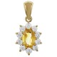 Pendentif Plaqué or 18 carats, Citrine et Oxydes de Zirconium