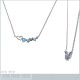 Collier Coeur en Argent 925 Rhodié et Topaze bleue