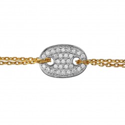 Bracelet Plaqué Or 18 carats et Oxydes Zirconium